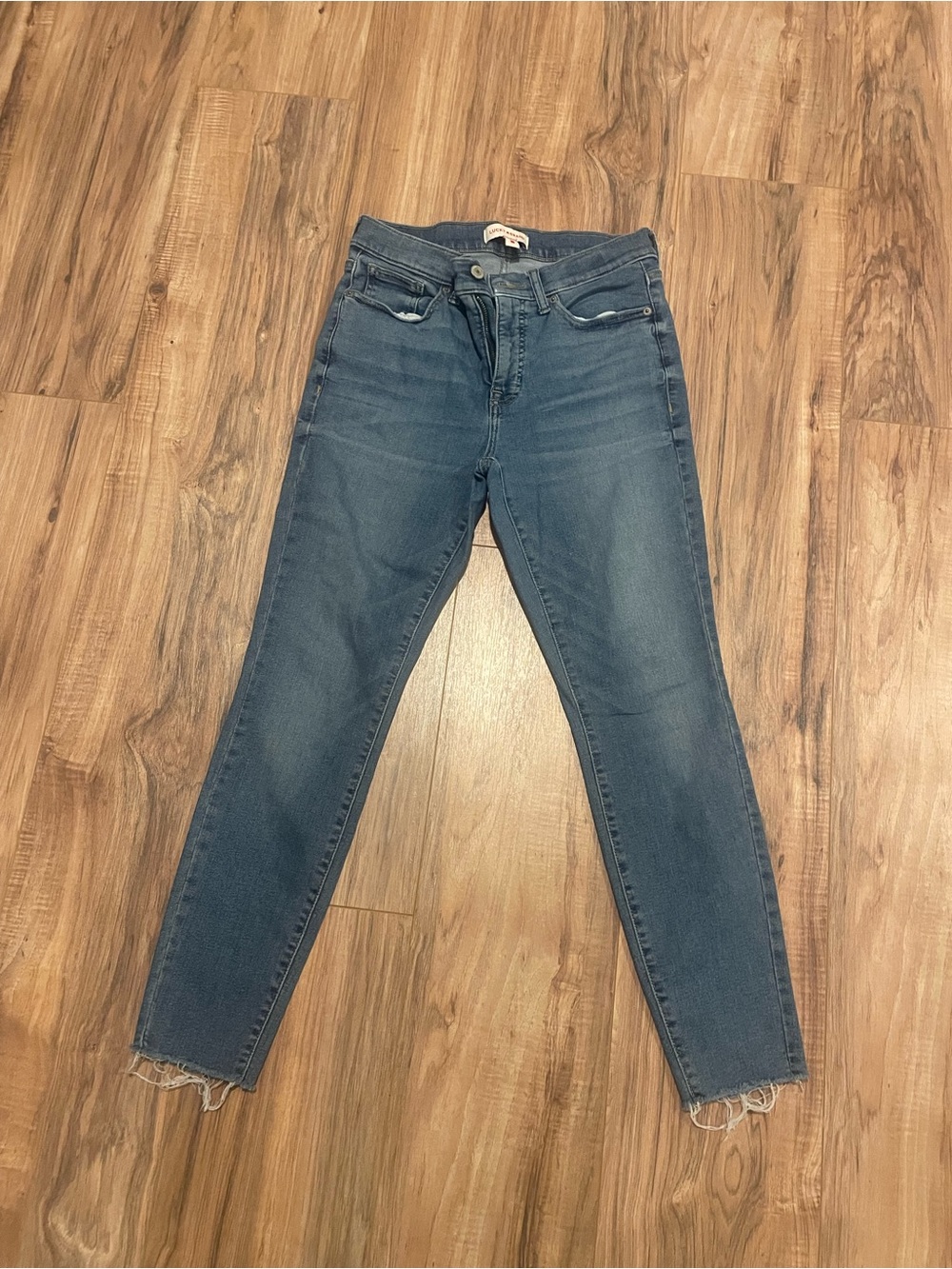 Lucky Brand Women's Dark Blue Skinny Jeans with Raw Hem